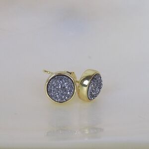 new! raw druzy gemstone post stud earrings
